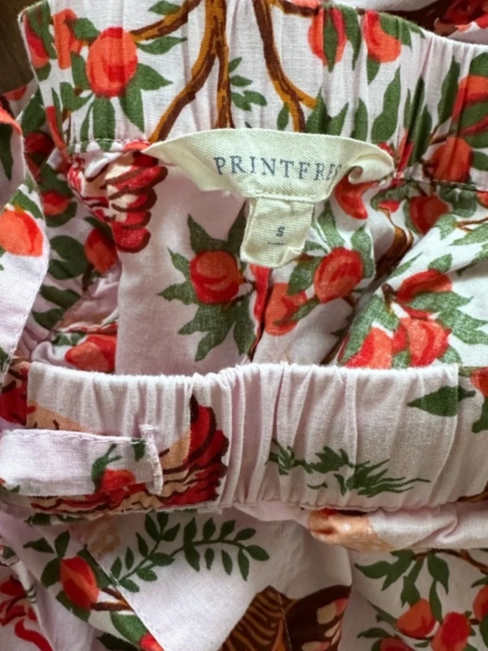 Print Fresh Hen House Organic Cotton Pajama Set Short Sleeve & Pants Pink Size S - Picture 15 of 16